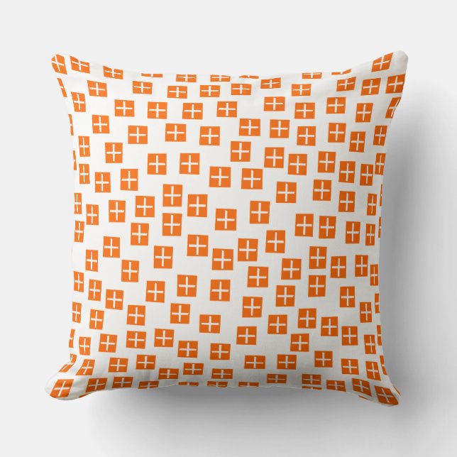 Coussin Motif 270715 - Orange et blanc (Recto)