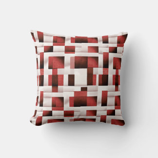 Coussin Motif à carreaux artistiques rouges | Motif géomét
