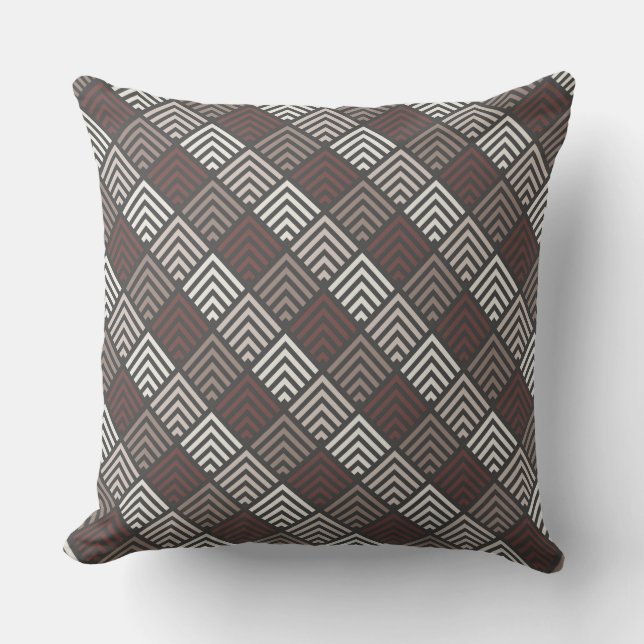 Coussin Motif à carreaux blanc/chocolat (Recto)