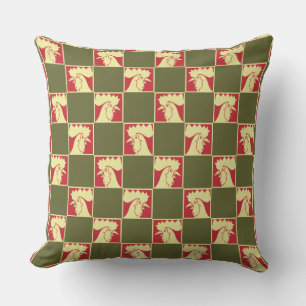 Coussin Motif à carreaux de coq