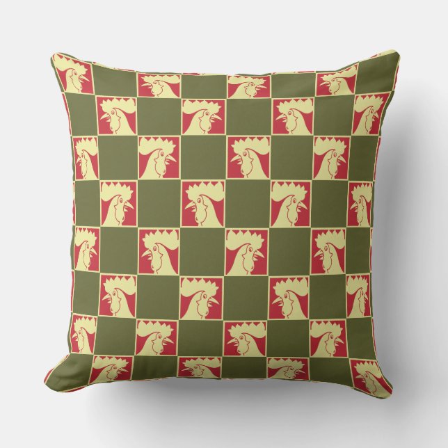 Coussin Motif à carreaux de coq (Recto)