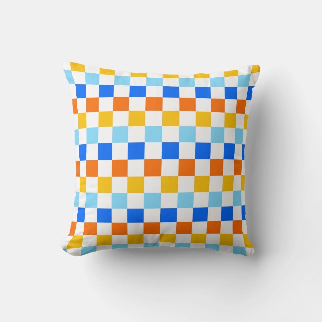 Coussin Motif à carreaux de feu et de glace (Recto)