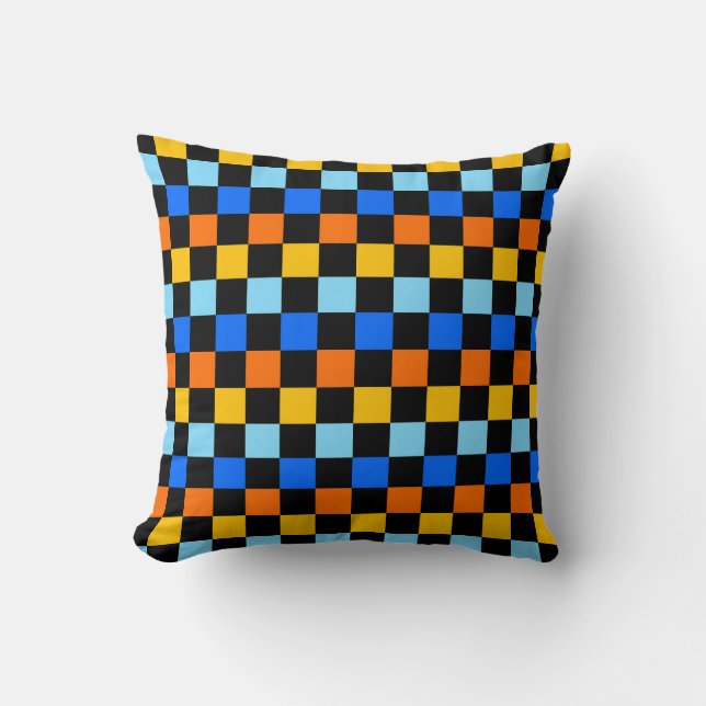 Coussin Motif à carreaux de feu et de glace (Recto)