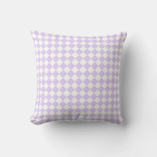 Coussin Motif à carreaux diamant violet lilas
