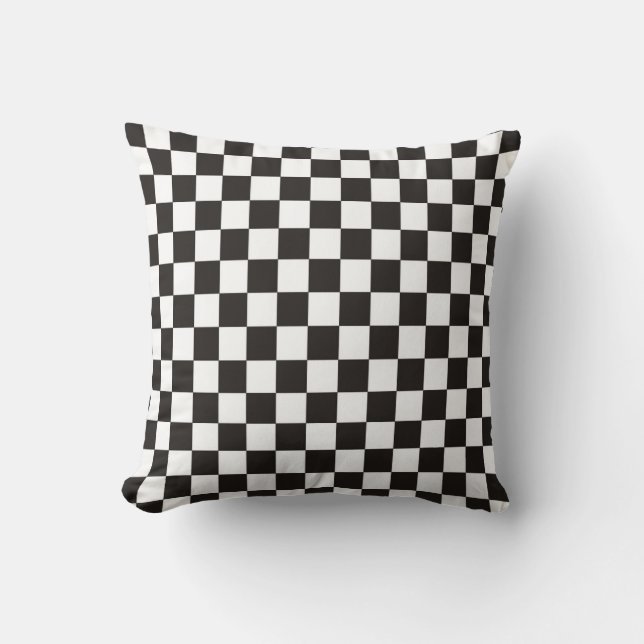 Coussin Motif à carreaux noir et blanc (Recto)