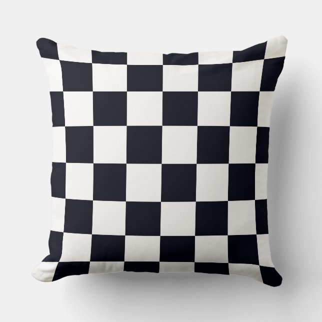 Coussin Motif à carreaux noir et blanc (Recto)
