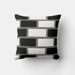 Coussin Motif à carreaux tartan Sillitoe noir et blanc 