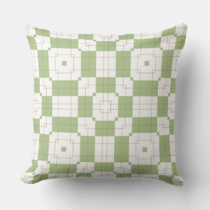 Coussin Motif à carreaux vert sauge en damier