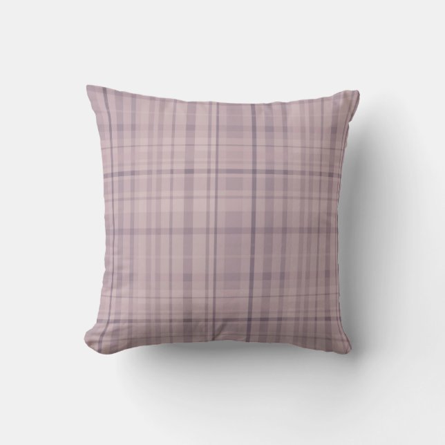 Coussin Motif à carreaux violet rose mauve (Recto)