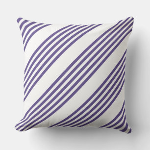 Coussin Motif à cinq bandes Ultra violet et blanc