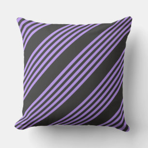 Coussin Motif à cinq bandes violet et charbon de bois