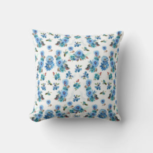 Coussin Motif à coulisse bleu aquarelle de maïs