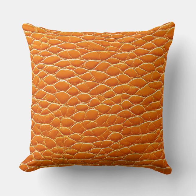 Coussin Motif à effet de cuir orange (Recto)