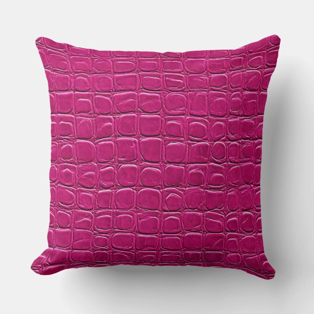 Coussin Motif à effet de cuir rose (Recto)