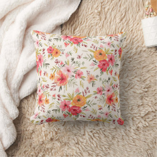 Coussin Motif à fleurs Orange Doodle Garden