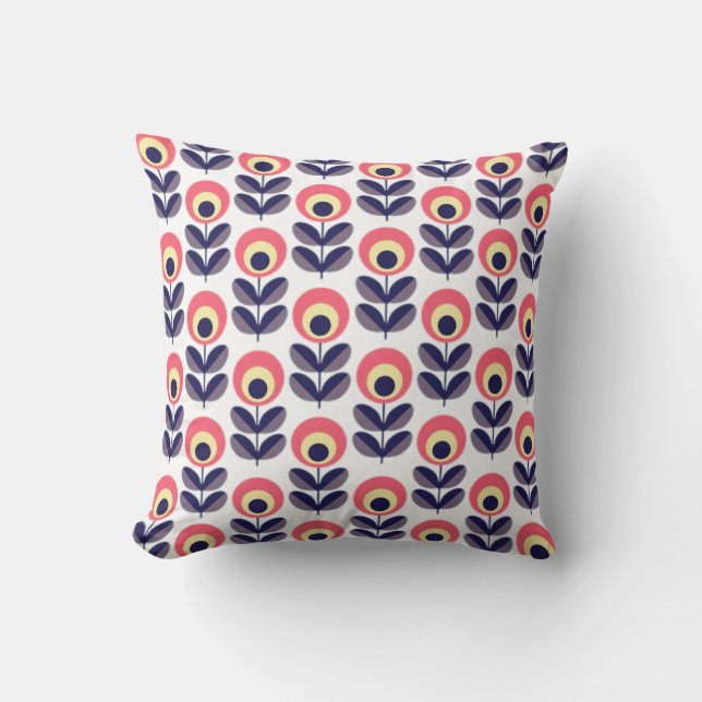 Coussin Motif à fleurs rétro (Recto)