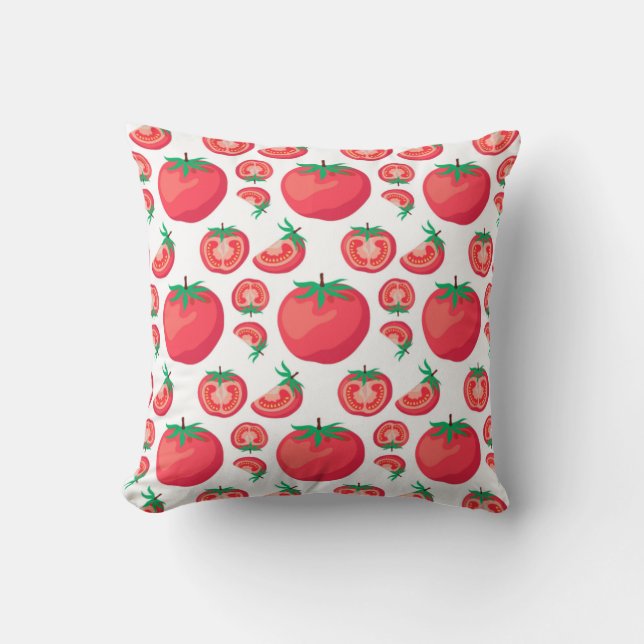 Coussin Motif à la tomate rouge si drôle (Recto)