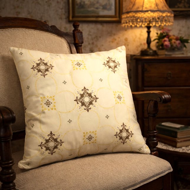 Coussin Motif à médaillons alternés vintage (Créateur téléchargé)