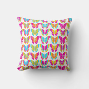 Coussin Motif à papillon arc-en-ciel mignon