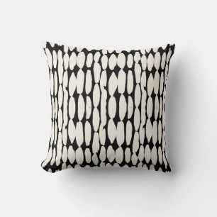 Coussin Motif à points noirs blancs. shibori cercle sans s