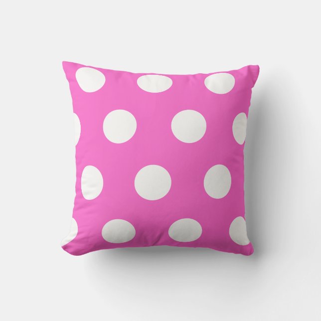 Coussin Motif à pois blanc rose vif (Recto)
