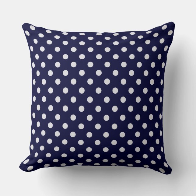 Coussin Motif à pois blancs sur fond bleu marine (Recto)
