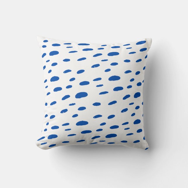 Coussin Motif à pois bleu cobalt  (Recto)