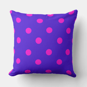 Coussin Motif à pois rose et violet élégant