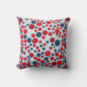 Coussin Motif à pois rouge bleu