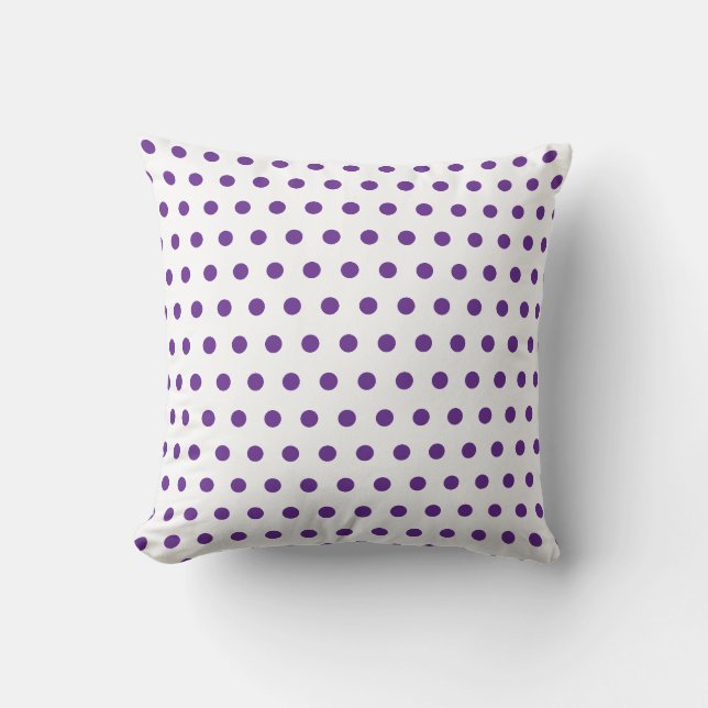 Coussin Motif à pois violet lavande sur fond blanc (Recto)
