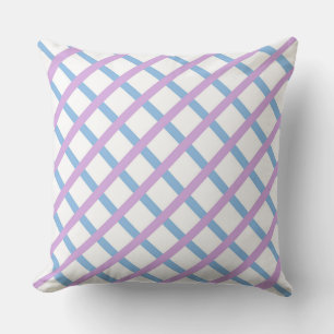 Coussin Motif à rayures diamantées à carreaux bleu violet