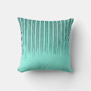 Coussin Motif à rayures élégant noir/turquoise