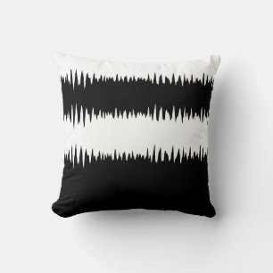 Coussin Motif à rayures noir et blanc cool