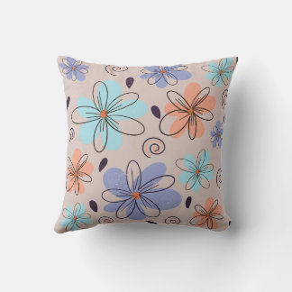 Coussin Motif à ressort fleuri du jardin de pêche