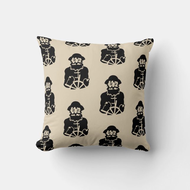 Coussin motif à thème amusant nautique CAPTAIN | (Recto)