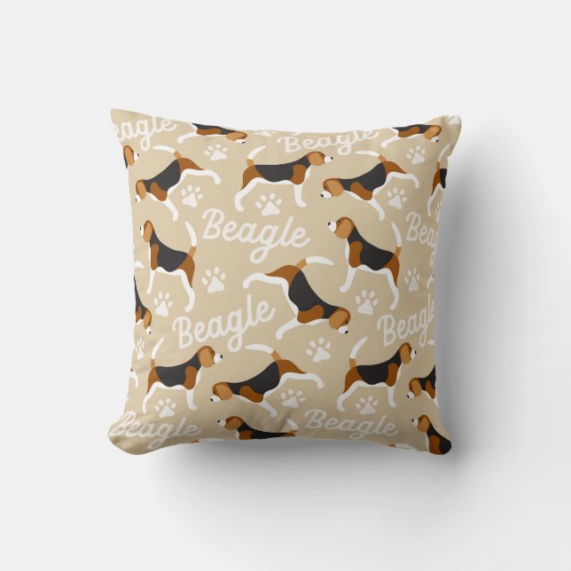 Coussin Motif à thème beagle (Recto)