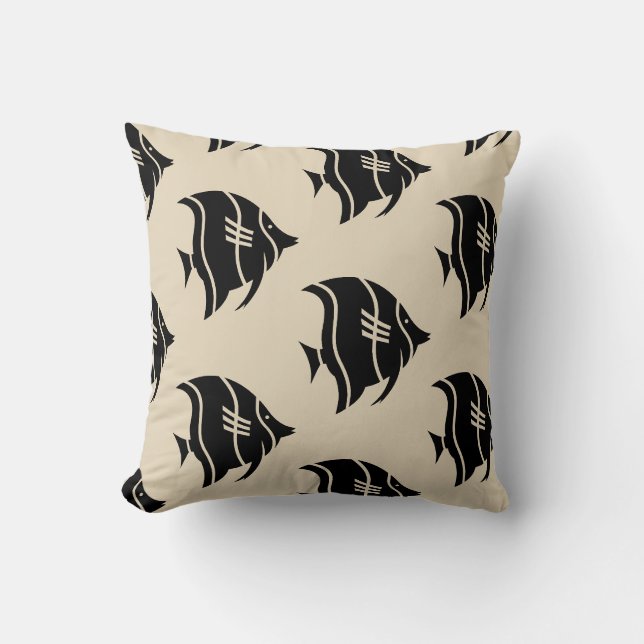 Coussin motif à thème nautique rayé (Recto)
