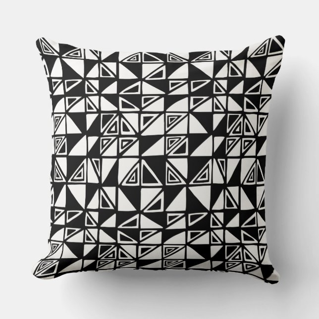 Coussin Motif Abstrait 051115 - Noir (Recto)