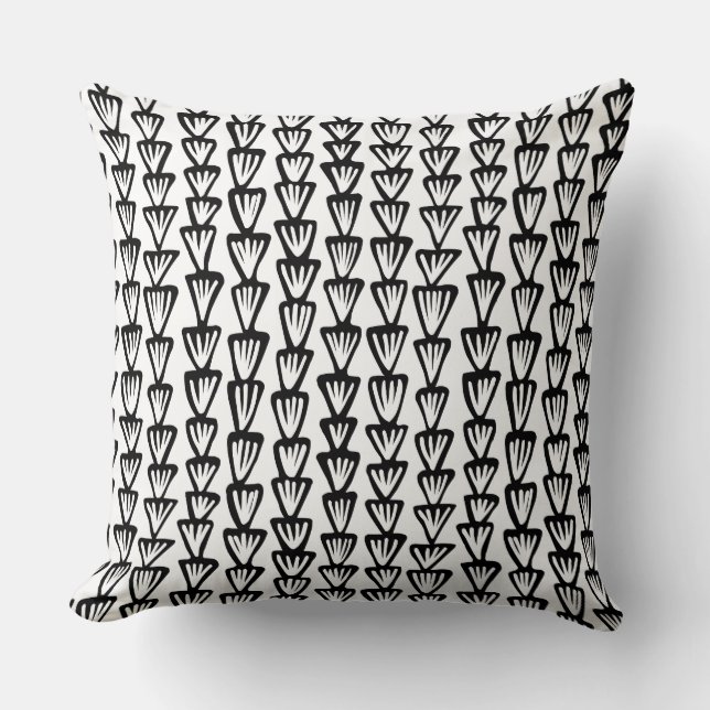 Coussin Motif Abstrait 070515 - noir et blanc (Recto)