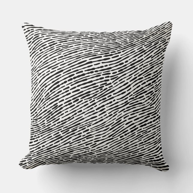 Coussin Motif Abstrait 140523 - noir et blanc (Recto)