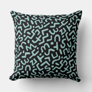 Coussin Motif Abstrait 170822 - Bleu bleu sur noir