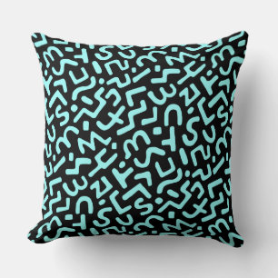 Coussin Motif Abstrait 170822 - Bleu glacé sur noir