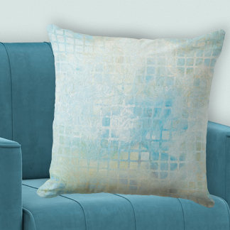 Coussin Motif Abstrait À damiers Seafoam