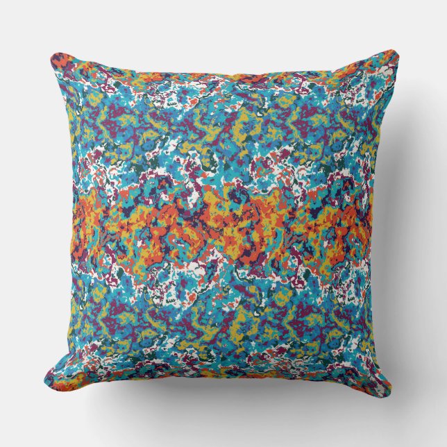 Coussin Motif Abstrait à spirale colorée texturé (Recto)