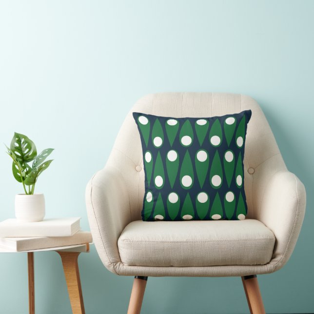 Coussin Motif Abstrait Abstrait vert et blanc (Chaise)