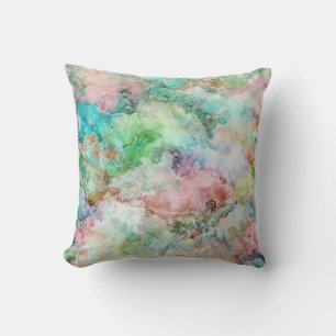 Coussin Motif Abstrait Aquarelle Océan Grunge
