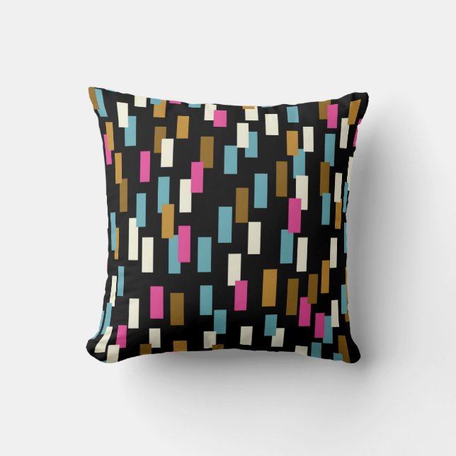 Coussin motif Abstrait aux formes géométriques texturées.  (Recto)