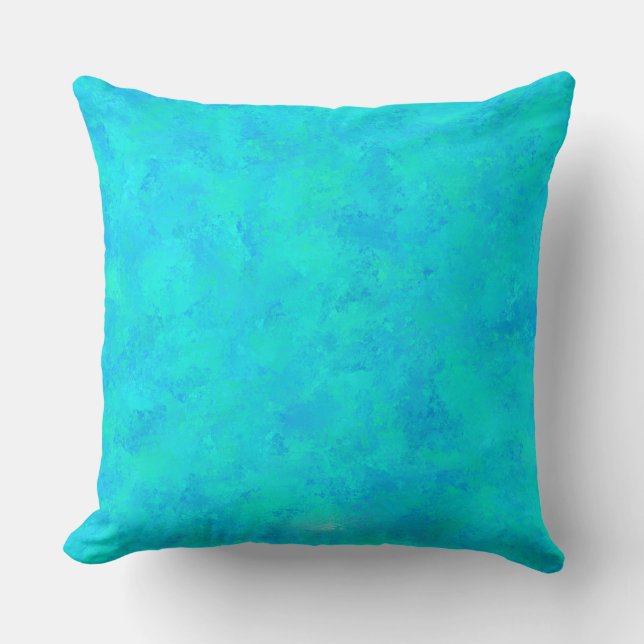 Coussin Motif Abstrait bleu turquoise (Recto)