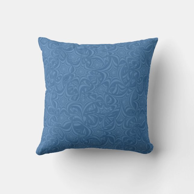 Coussin Motif Abstrait Blue Swirls (Verso)