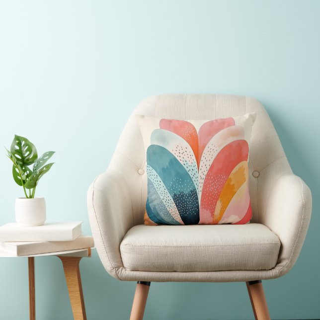 Coussin Motif Abstrait Bohème Coloré  (Chaise)